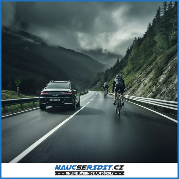 předjíždění cyklisty na plné čářě
