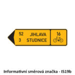 Směrová tabule pro cyklisty vlevo