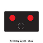 Dvě červená střídavě přerušovaná světla signálu přejezdového zabezpečovacího zařízení