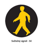 Signál žlutého světla ve tvaru chodce