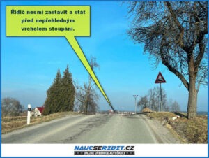 zákaz zastavení a stání před horizontem