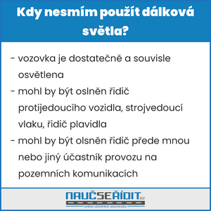kdy nesmím použít dálková světla