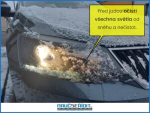 očištění světel před jízdou