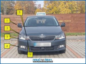 přední světla auta