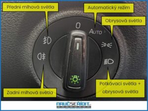 zapnutí světel u auta